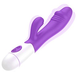 Foto do Produto Vibrador Duplo Recarreg�vel em Silicone 30 Vibra��es Sime 2 Roxo