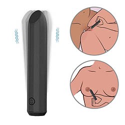 Foto do Produto Vibrador Bullet Recarreg�vel em Silicone com 10 Vibra��es Nero Preto