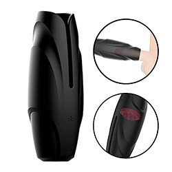 Foto do Produto Masturbador Masculino Recarreg�vel em Silcone e Pl�stico R�gido 10 Vibra��es Abdul Preto