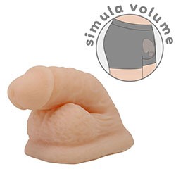 Foto do Produto P�nis Realistico Flex�vel em Cyberskin 13cm Wildon - Simula��o de Volume Bege