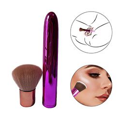 Vibrador Discreto Recarregável com 10 Vibrações 18 x 2,7cm Pincel de Blush Pink