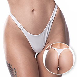 Foto do Produto Biqu�ni Fio Dental Estilo Calcinha em Lycra com Fecho dos Dois Lados Branca