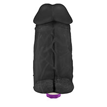 Foto do Produto Pênis Realístico Flexível Duplo Super Amigos com Vibrador 18 x 7,5cm Preto
