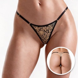 Foto do Produto Calcinha String Fio Dental Sexy com Biju Rede Atrás Onça
