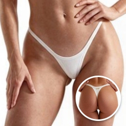 Micro Calcinha String Fio Dental Sensual Sexy Básica em Poliamida sem Regulagem Branco