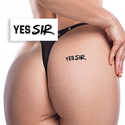 Foto do Produto Tatuagem Temporária Sensual Sexy Yes Sir Preta