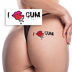 Foto do Produto Tatuagem Temporária Sensual Sexy I Swallow Cum Preta