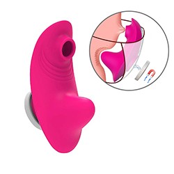 Vibrador para Calcinha Recarregável 10 Vibrações e 4 Pulsações com Controle Suction Vib Pink