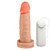 Foto do Produto P�nis Maci�o Maromba em PVC Flex�vel com Vibrador e Ventosa 14,5 x 4cm Bege