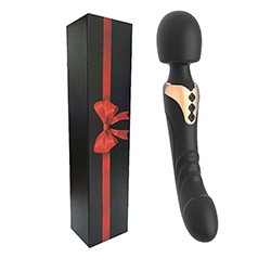 Massageador Erótico Flexível Recarregável em Silicone 10 Vibrações Formato de Pênis Long Preto
