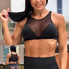 Foto do Produto Top Sensual Sexy em Tule Transparente e Suplex sem Bojo Preto