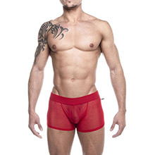 Cueca Boxer em Tule Vermelha
