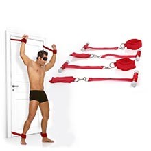 Foto do Produto Kit Bondage 4 Amarras para Prender na Porta Vermelho