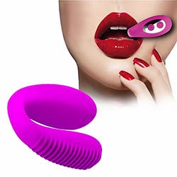 Foto do Produto Vibrador para Casal para Sexo Oral Recarreg�vel em Silicone 7 Vibra��es Mabel Pink