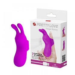 Foto do Produto Dedeira Estimuladora em Silicone Recarregável 7 Modos de Vibração Finger Bunny Pink