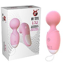 Foto do Produto Massageador Er�tico em Silicone Recarreg�vel 10 Vibra��es Aquecimento e Controle sem Fio Loli Rosa