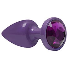 Foto do Produto Plug Anal Joia em ABS Roxo Tamanho P com Pedra Roxa