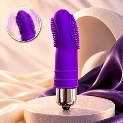Vibrador Bullet com Capa Texturizada em Silicone Toque Aveludado 8cm Roxo