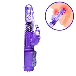 Foto do Produto Vibrador Rabbit Duplo com Estimulador Coelho e 6 Velocidades de Rota��o Roxo