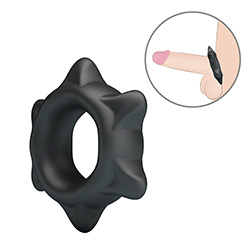 Foto do Produto Anel Peniano em Silicone Texturizado para Ereção Mais Firme e Prolongada Ethaniel Preto