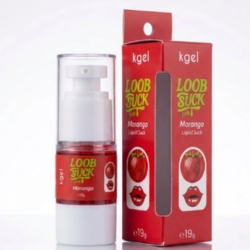 Gel Vibrador L�quido Beij�vel LoobSuck Aroma de Morango 19ml