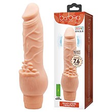 Foto do Produto Pênis Realístico com Vibrador e Massageador em Silicone Multivelocidade 19,5 x 3,8cm Bege