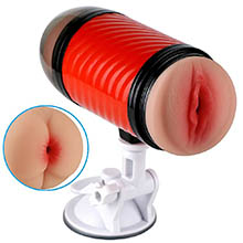 Masturbador Ânus e Vagina com Ventosa em Cyberskin Super Forte Bege