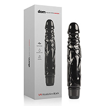Vibrador Pênis Realístico V9 Multivelocidade 17 x 3,4cm em Jelly Preto