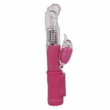 Vibrador Rabbit Duplo Rotativo 36 Vibrações Rosa