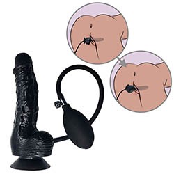 Foto do Produto Pênis Realístico Inflável Expansão Gradual em Silicone com Bomba Manual 18,5 x 4,2cm Preto