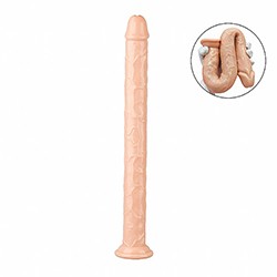 Pênis Realístico com Ventosa Biglong - Dildo em TPE (Jelly Macio) Flexível 45 x 4,5cm Pele