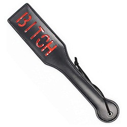 Palmatória em PU (Imitação de Couro) Bitch Preta e Vermelha