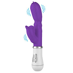 Foto do Produto Vibrador Duplo em ABS com L�ngua Estimuladora 12 Vibra��es Roxo
