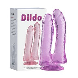 Foto do Produto Pênis Duplo Realístico em Jelly com Ventosa Roxo