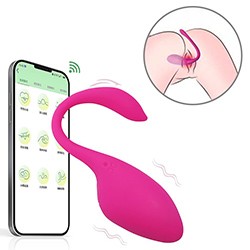 Foto do Produto Vibrador para Casal Recarreg�vel em Silicone com 10 Vibra��es e Controle por APP Ruby Pink