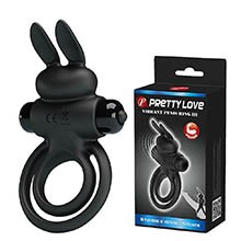 Foto do Produto Anel Peniano e Escrotal em Silicone com 10 Vibrações e Estimulador para Clitóris Preto