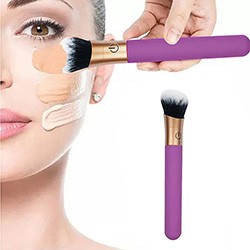 Vibrador Discreto Recarregável em Silicone com 10 Vibrações Formato de Pincel de Maquiagem Roxo