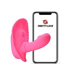 Foto do Produto Vibrador para Casal em Silicone 12 Vibra��es Controle por APP Fancy Clamshell Pink