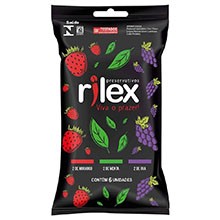 Preservativo Rilex Aroma de Morango, Menta e Uva com 6 Unidades