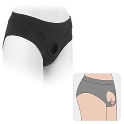 Foto do Produto Cueca Harness Strap On para Dildos e Estimuladores em Algod�o e Elastano Preto