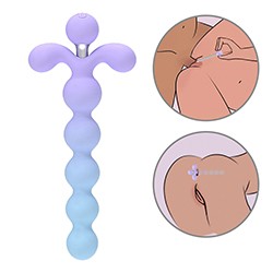 Bolinha Anal Recarregável em Silicone com 10 Vibrações Roxo Degradê