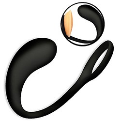 Estimulador de Próstata em Silicone com Anel Peniano Preto
