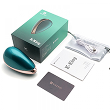Sugador de Clitóris em Silicone 9 Vibrações K-King Cyan