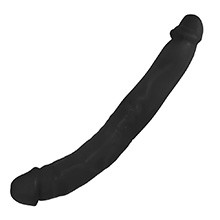 Pênis Duas Pontas Havaiano em Elastômero Curvo 35 x 4,5cm Preto