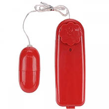 Foto do Produto Vibrador Bullet C�psula com Multivelocidade e Controle Remoto com Fio Vermelho