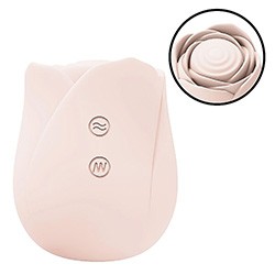 Vibrador Discreto Recarregável em Silicone com 10 Vibrações Formato de Flor Rosa