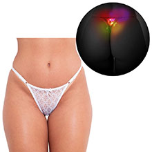 Calcinha String Fio Dental Sexy LED Pisca Pisca Branca