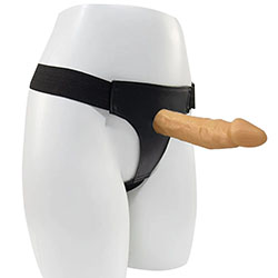 Capa Peniana em Silicone de 19cm e Extensor Interno de 8cm com Cinta de Elástico Bege
