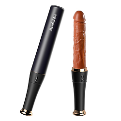 Vibrador Discreto Vai e Vem com 10 Vibrações e Estimulador para Clitóris 19 x 5cm Baseball Bat Bege