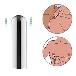 Foto do Produto Vibrador Bullet Recarreg�vel em ABS Pl�stico R�gido com 10 Vibra��es Prata